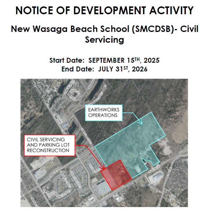 Notice of Development Activity- New Wasaga Beach School